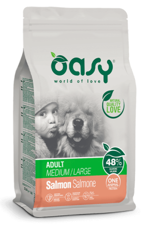 Oasy Dry Dog OAP - ADULT MEDIUM LARGE SALMONE 2,5 Kg