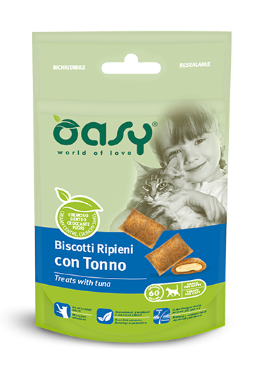 Oasy Snack Cat - BISCOTTI ripieni con TONNO 60 gr