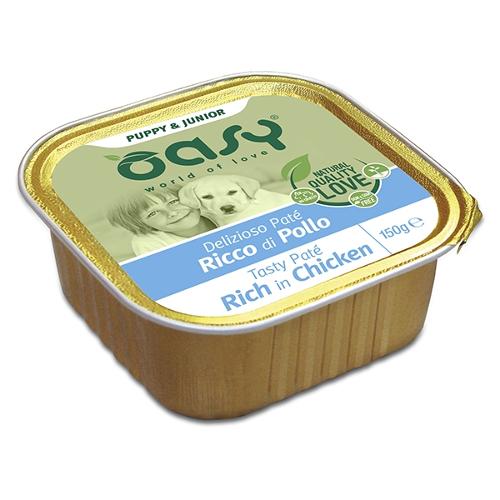 Oasy Wet Dog DELIZIOSO PATÉ - PUPPY POLLO Vaschetta 150 gr