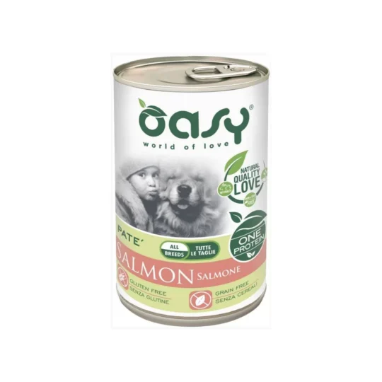 Oasy Wet Dog ONE - ADULT MEDIUM LARGE SALMONE Lattina 400 gr