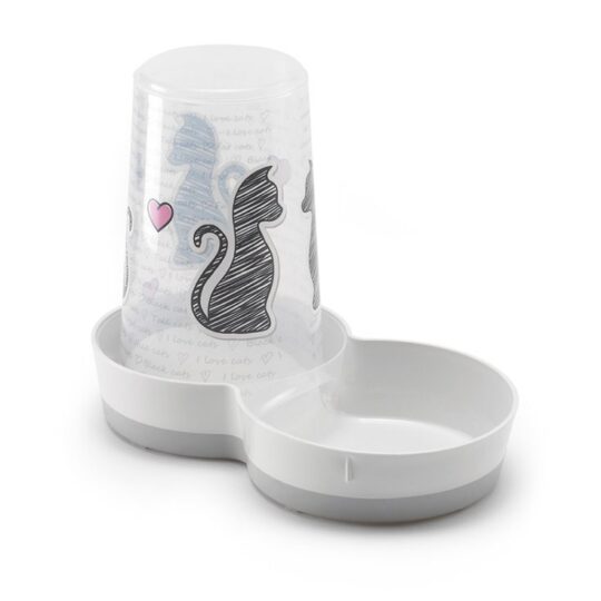 RECORD CON AMORE DISPENSER WATER/FOOD CON CIOTOLA ANTISCIVOLO BIANCO 1,5 L