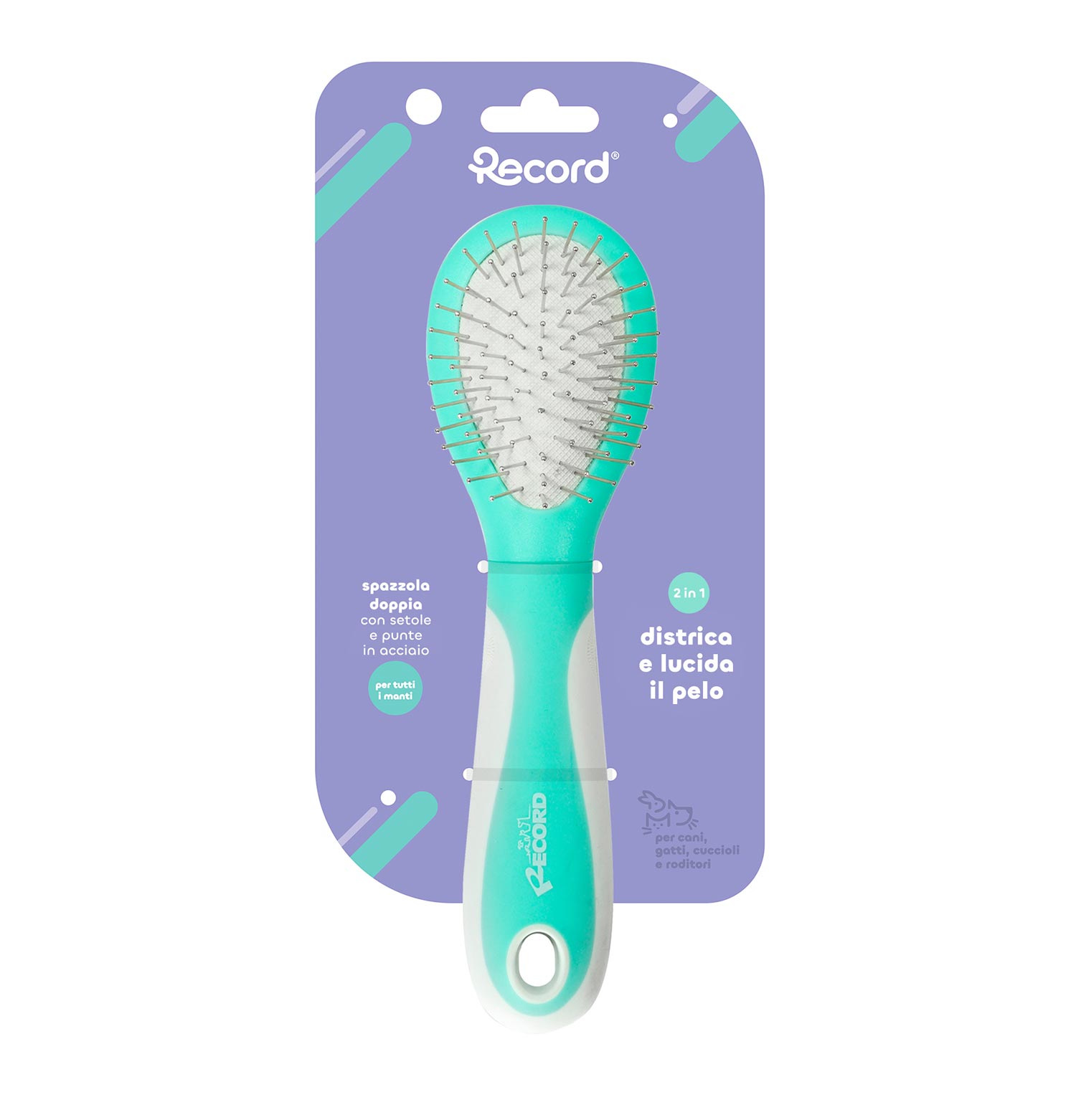 RECORD HAIRMONY SPAZZOLA DOPPIA CON SETOLE S/M 6X20.5 CM