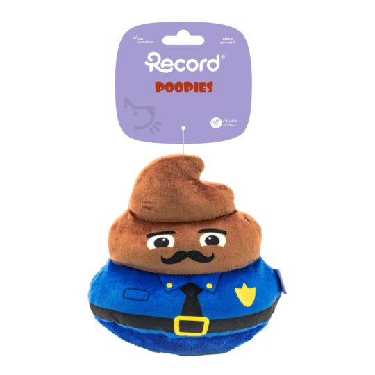 RECORD POOPIES GIOCO PER CANI POLIZIOTTO MARRONE 14 cm