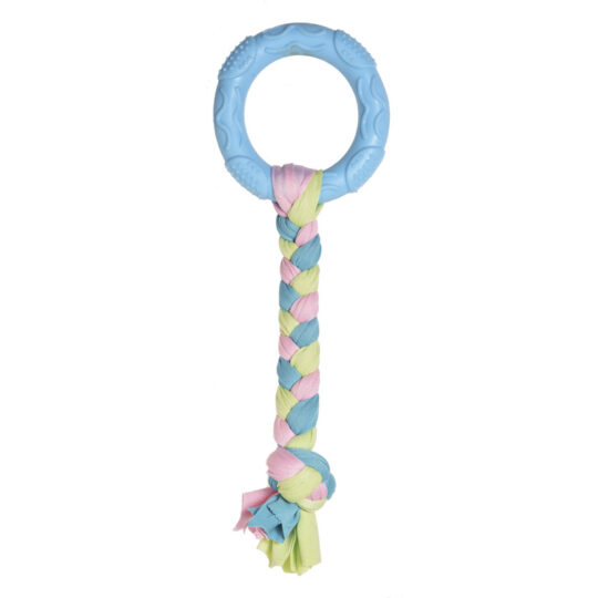 RECORD PRIMI MORSI CERCHIETTO CON CORDA GIOCO IN TPR COLORI ASSORTITI 21 cm