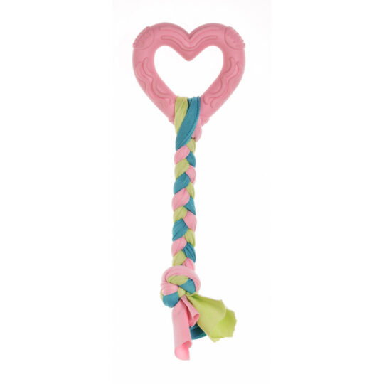 RECORD PRIMI MORSI CUORE CON CORDA GIOCO IN TPR COLORI ASSORTITI 23 cm