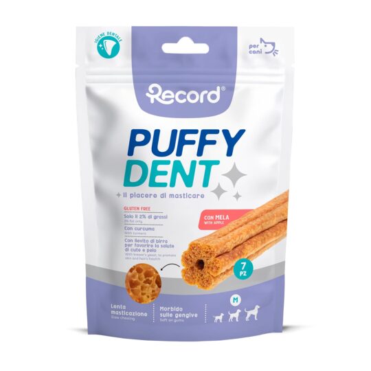 RECORD PUFFYDENT 7 SNACK MORBIDO PER CANI M 105 gr. MELA