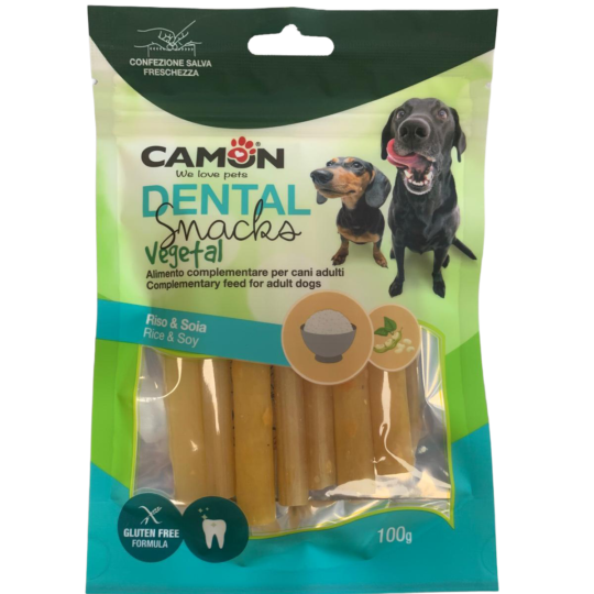 CAMON DENTAL STICK SNACK RISO & SOIA 100G