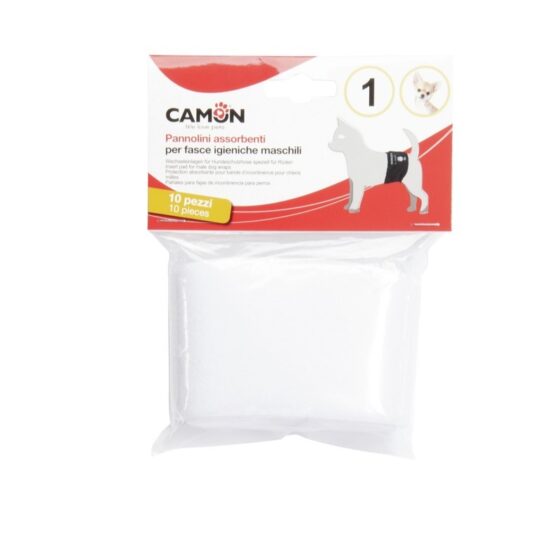 CAMON PANNOLINI Assorbenti (10p) x fascia igienica CAMON Cani Maschi - Tg1