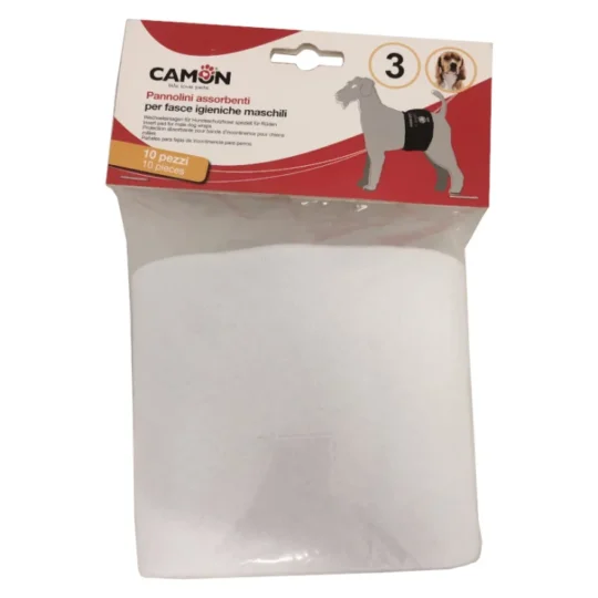 CAMON PANNOLINI Assorbenti (10p) x fascia igienica CAMON Cani Maschi - Tg3