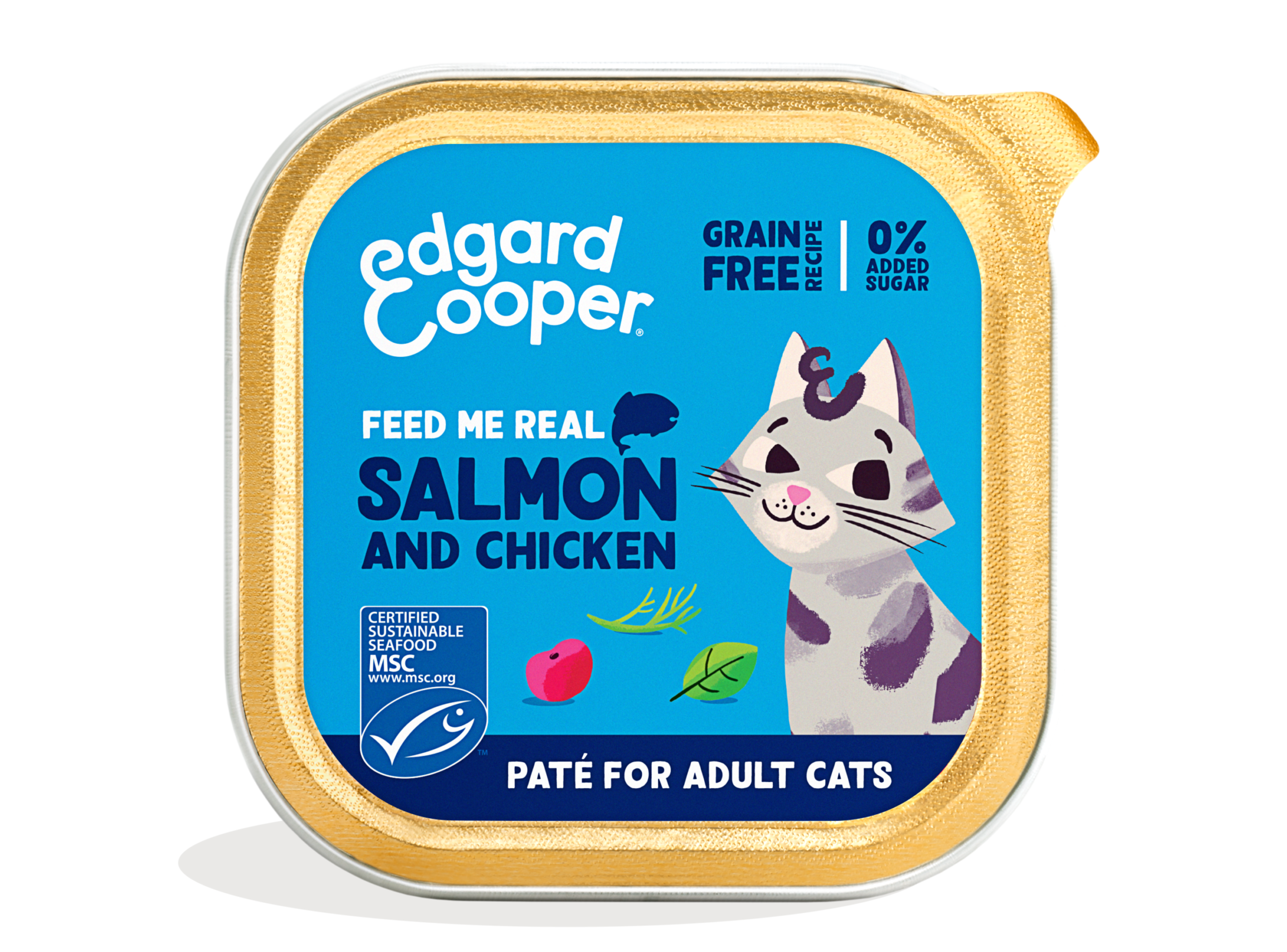 Edgard & Cooper Salmone MSC e Pollo allevato a terra con mirtilli, basilico e aneto - 85g