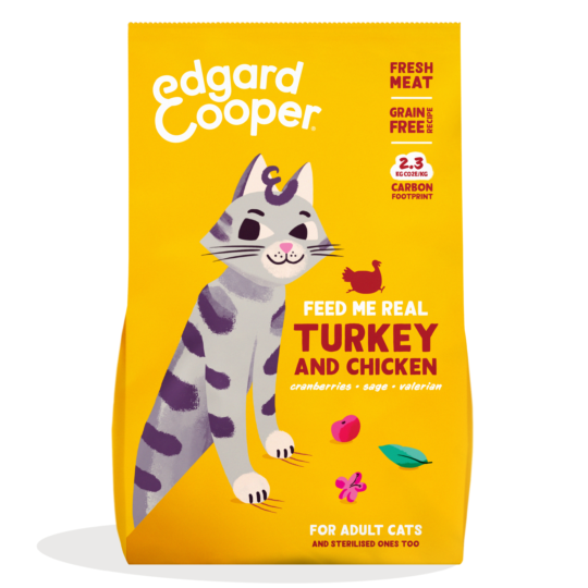 Edgard & Cooper Tacchino e Pollo freschi allevati all’aperto con mirtilli rossi, salvia e valeriana