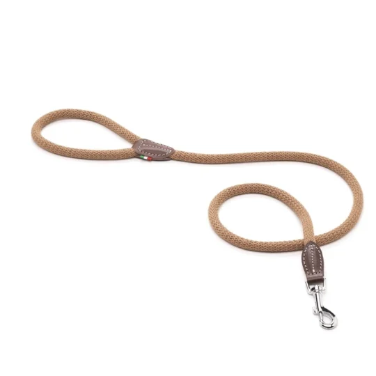 LEOPET BIANCA GUINZAGLIO IN CORDA DI COTONE CREMA 120XØ1,2 CM