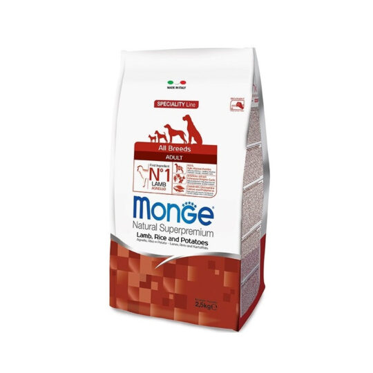 Monge Natural Superpremium per Cane Adult All Breeds con Agnello Riso e Patate da 2,5 Kg