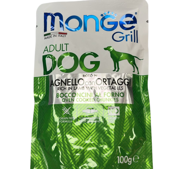 MONGE CANE GRILL AGNELLO CON ORTAGGI 100GR