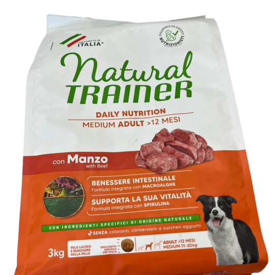 NATURAL TRAINER MEDIUM MANZO E RISO 3KG