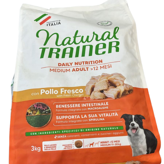 NATURAL TRAINER MEDIUM POLLO FRESCO E RISO 3KG