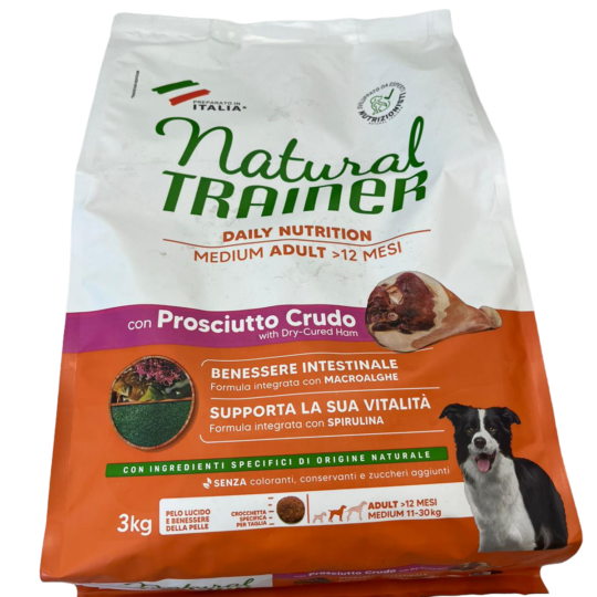 NATURAL TRAINER MEDIUM PROSCIUTTO CRUDO E RISO 3KG