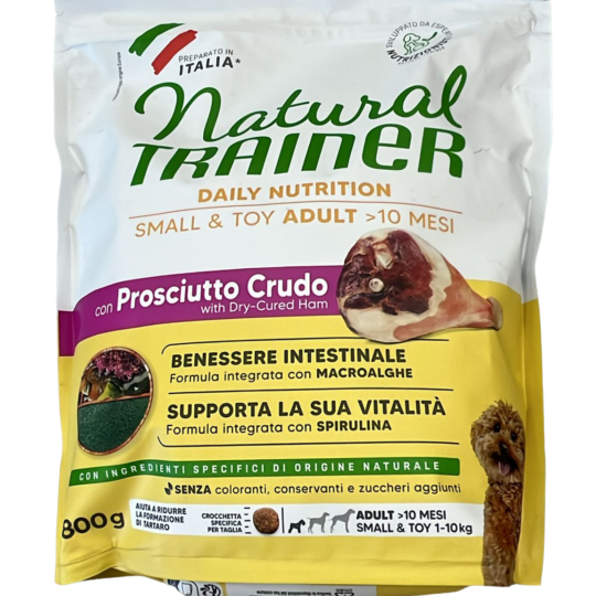NATURAL TRAINER SMALL&TOY AL PROSCIUTTO CRUDO RISO 800GR