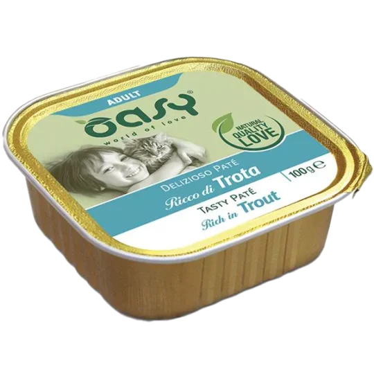 Oasy Wet Cat DELIZIOSO PATÉ - ADULT TROTA Vaschetta 100 gr