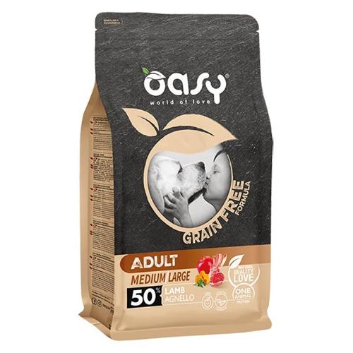 Oasy Dry Dog GRAIN FREE - ADULT MEDIUM LARGE AGNELLO 12 Kg