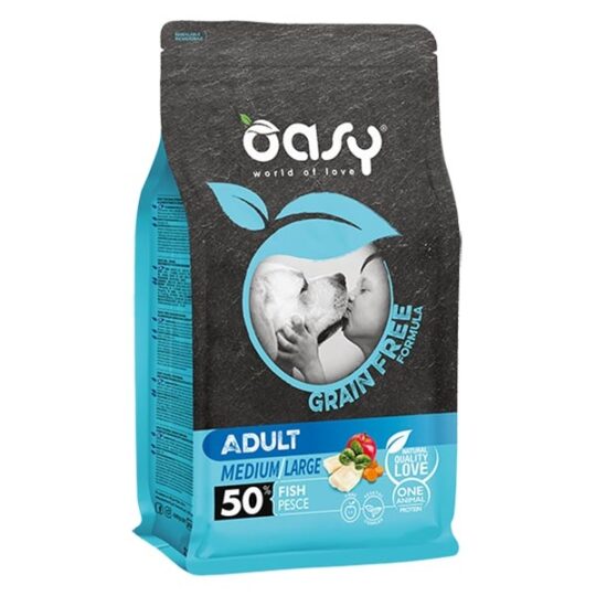 Oasy Dry Dog GRAIN FREE - ADULT MEDIUM LARGE PESCE 12 Kg