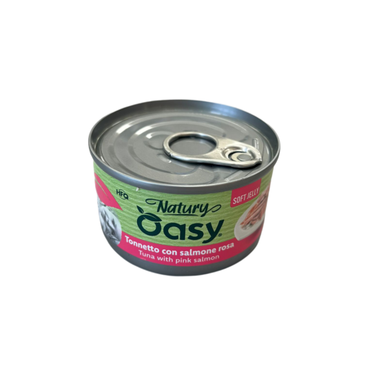 Oasy Wet Cat Natury Soft Jelly - TONNETTO CON SALMONE ROSA Lattina 85 gr