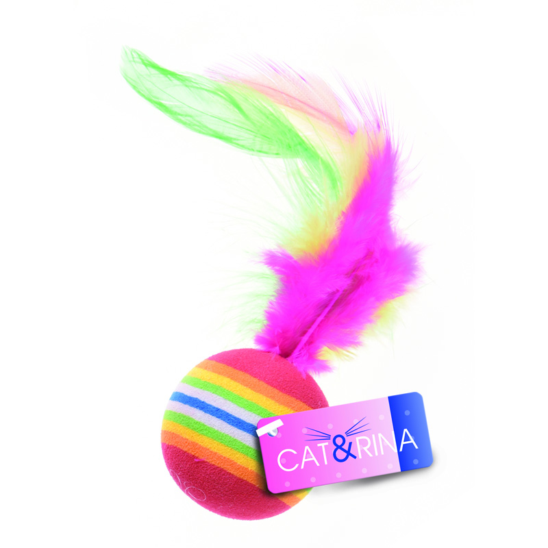 RECORD PALLINA IN GOMMA MORBIDA CON PIUMA 3,5 CM