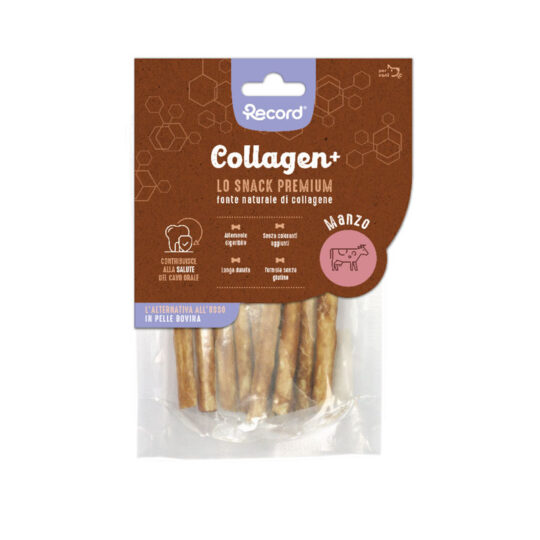 RECORD COLLAGEN+ 10 STICKS PER CANI 60 G MANZO