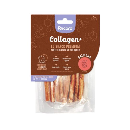 RECORD COLLAGEN+ 10 SNACK PER CANI STICKS S 60 G SALMONE