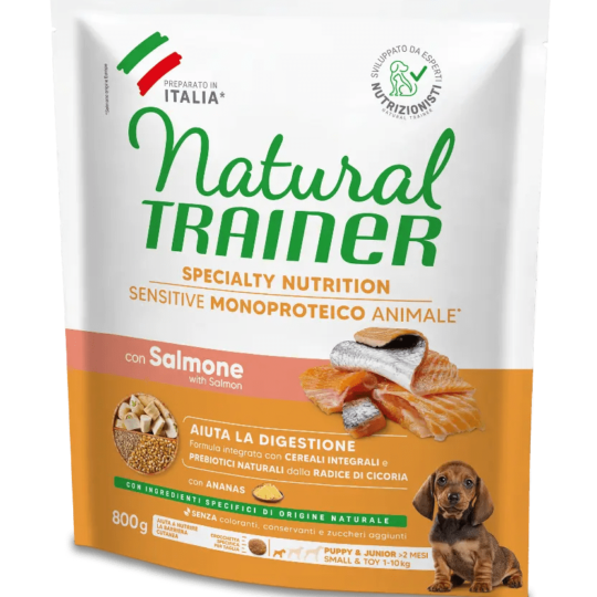natural trainer sensitive puppy-junior mini con salmone 800gr