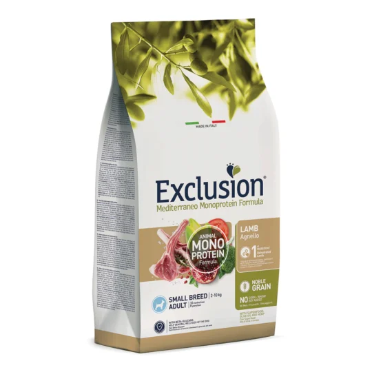 EXCLUSION MEDITERRANEO MONOPROTEIN NOBLE GRAIN ADULT LAMB SMALL 500GR
