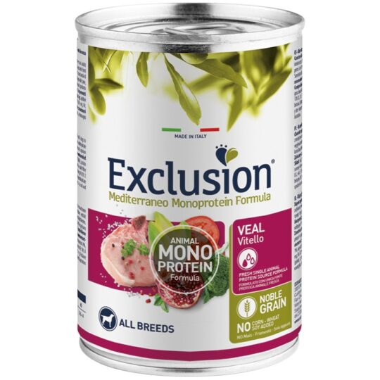 EXCLUSION MONOPROTEICO GRAIN FREE ADULT VEAL ALL BREEDS 400GR