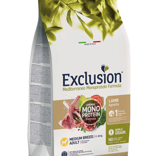 EXCLUSION MONOPROTEICO NOBLE GRAIN ADULT LAMB MEDIUM 3 kG