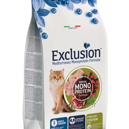 Exclusion Mediterraneo Monoprotein Noble Grain Cat Sterilized Chicken 300g