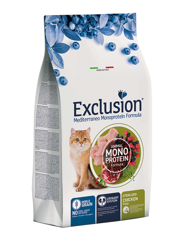 Exclusion Mediterraneo Monoprotein Noble Grain Cat Sterilized Chicken 300g