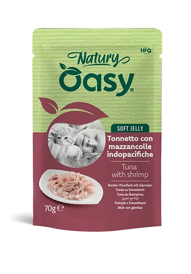 Oasy Wet Cat Natury Soft Jelly TONNETTO CON MAZZANCOLLE 70 gr