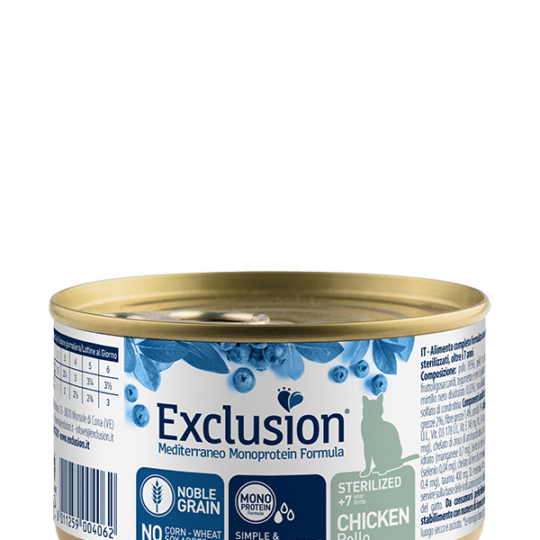 EXCLUSION NOBLE GRAIN MONO STERILIZED +7 CHICKEN 85GR