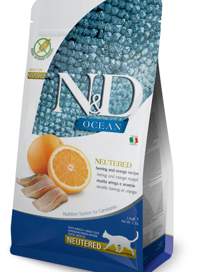 FARMINA N&D OCEAN CAT HERRING&ORANGE PUMPKIN KG.1,5