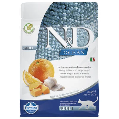 FARMINA N&D OCEAN CAT PUMPKIN HERRING&ORANGE ADULT GR.300