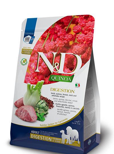FARMINA N&D QUINOA DOG DIGESTION LAMB ADULT MED/MAX KG 7