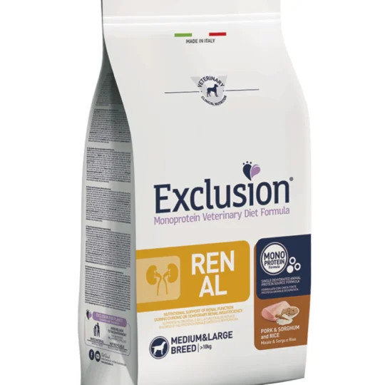 EXCLUSION RENAL  PORK & SORGHUM AND RICE MEDIUM/LARGE 2KG