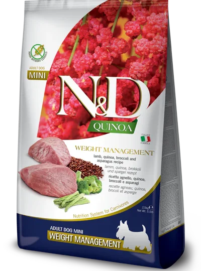 N&D DOG QUINOA WEIGHT MANAGEMENT LAMB 2,5KG MINI