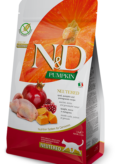 N&D PUMPKIN CAT NEUTERED QUAIL KG.1,5