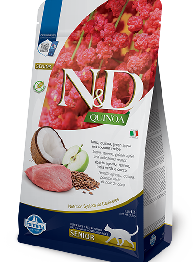 N&D QUINOA CAT SENIOR LAMB, GREEN APPLE AND COCONUT 1,5 KG ID: 1759