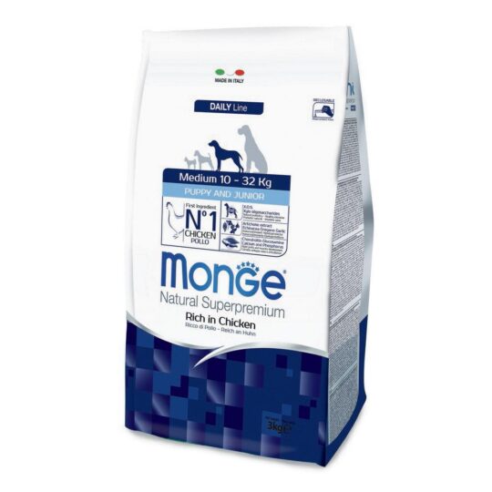 MONGE NATURAL SUPER PREMIUM MEDIUM PUPPY&JUNIOR POLLO 3 KG