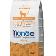 MONGE NATURAL SUPERPREMIUM CAT LIGHT TACCHINO 1,5KG