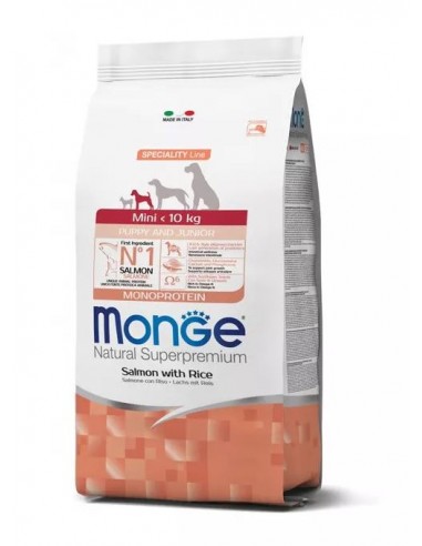 MONGE NATURAL SUPERPREMIUM MINI SALMONE E RISO 2,5 KG