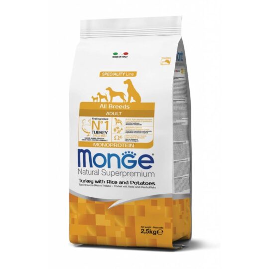 MONGE NATURAL SUPERPREMIUM ALL BREEDS ADULT TACCHINO 2,5KG