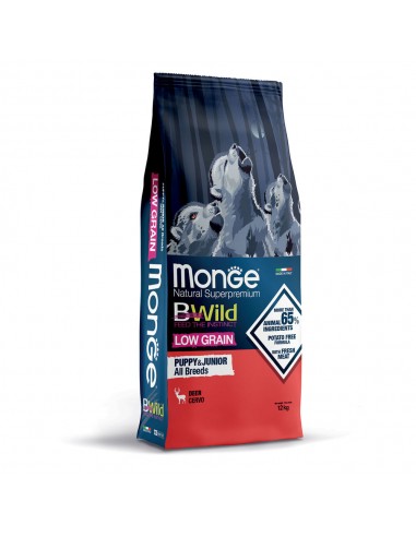 MONGE BWILD LOW GRAIN PUPPY JUNIOR CERVO 12KG