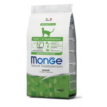 MONGE NATURAL SUPERPREMIUM CAT ADULT CONIGLIO 1,5KG
